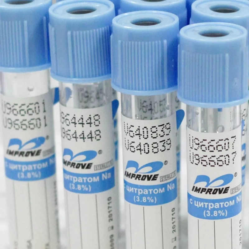 Вакуумные пробирки с цитратом натрия 3,8% Improvacuter 2,7 мл 13×75 мм для коагулологии